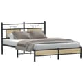 Miniatyrbilde 4 av 11: vidaXL Sengeramme uten madrass sonoma eik 137x190 cm konstruert tre