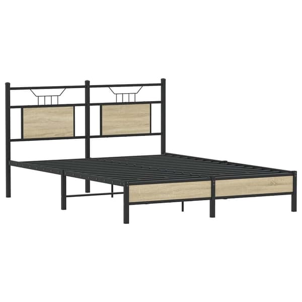 vidaXL Sengeramme uten madrass sonoma eik 137x190 cm konstruert tre