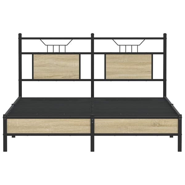 vidaXL Sengeramme uten madrass sonoma eik 137x190 cm konstruert tre
