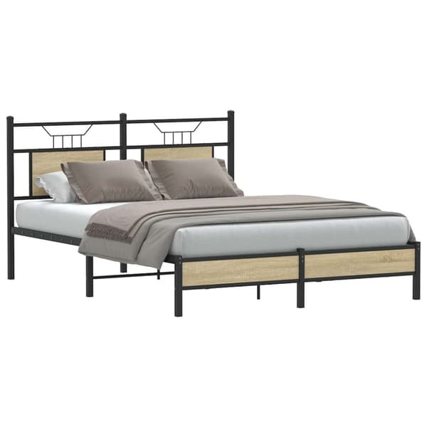 vidaXL Sengeramme uten madrass sonoma eik 140x200 cm konstruert tre