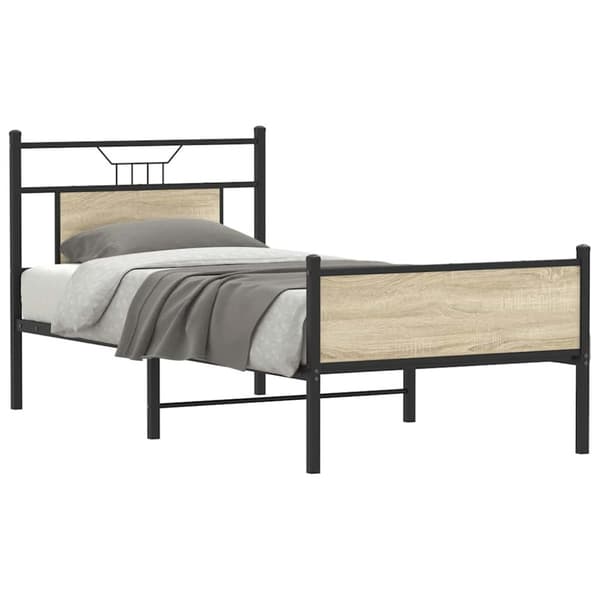 vidaXL sengeramme 75x190 cm uden madras konstrueret træ sonoma-eg