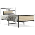 Miniatyrbillede 1 af 11: vidaXL sengeramme 75x190 cm uden madras konstrueret træ sonoma-eg