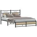 Miniatyrbillede 3 af 11: vidaXL sengeramme 150x200 cm uden madras konstrueret træ sonoma-eg