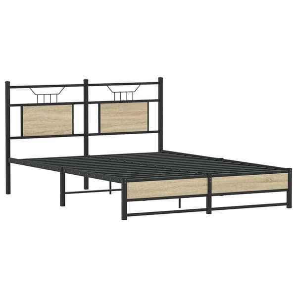 vidaXL sengeramme 150x200 cm uden madras konstrueret træ sonoma-eg