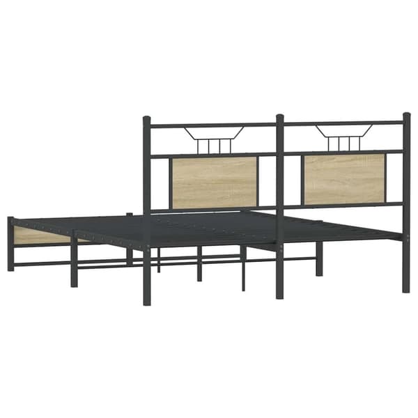 vidaXL sengeramme 150x200 cm uden madras konstrueret træ sonoma-eg