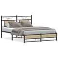 Miniatyrbillede 2 af 11: vidaXL sengeramme 150x200 cm uden madras konstrueret træ sonoma-eg