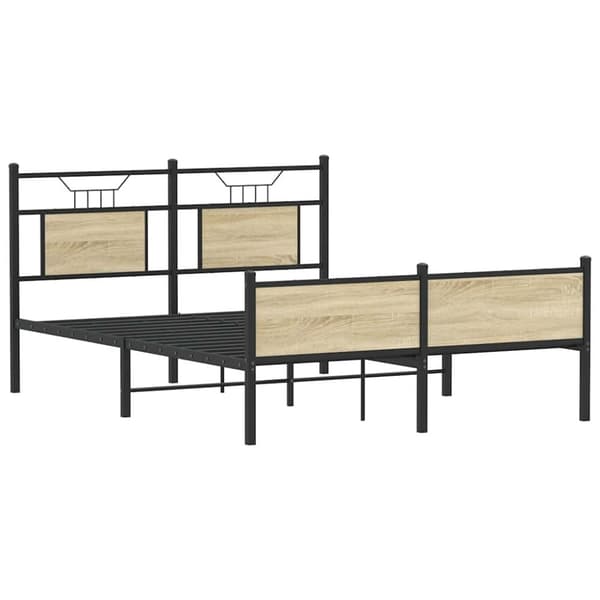 vidaXL Sängynrunko ilman patjaa Sonoma tammi 137x190 cm tekninen puu