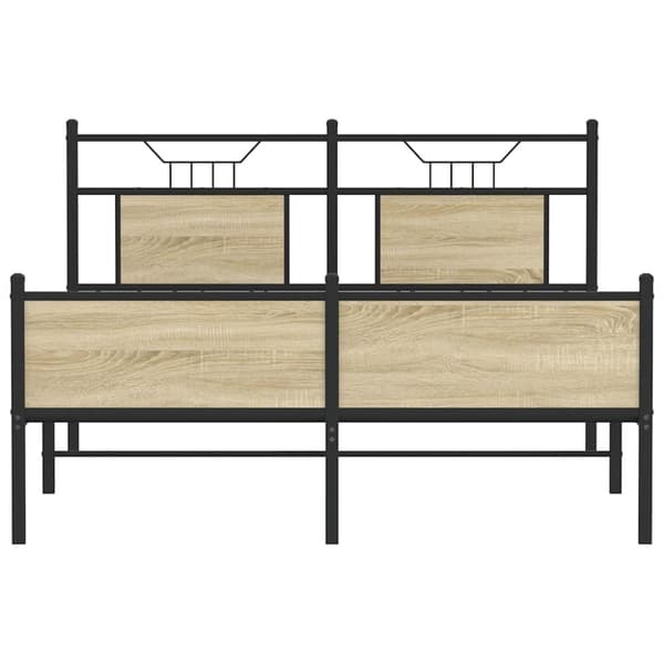 vidaXL Sängynrunko ilman patjaa Sonoma tammi 137x190 cm tekninen puu