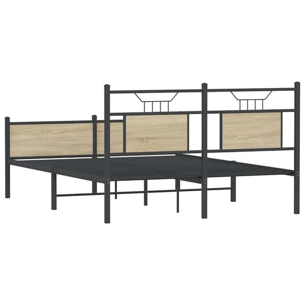 vidaXL Sängynrunko ilman patjaa Sonoma tammi 137x190 cm tekninen puu