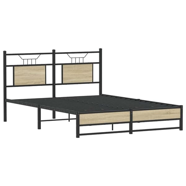 vidaXL Sängram utan madrass sonoma-ek 140x190 cm konstruerad trä