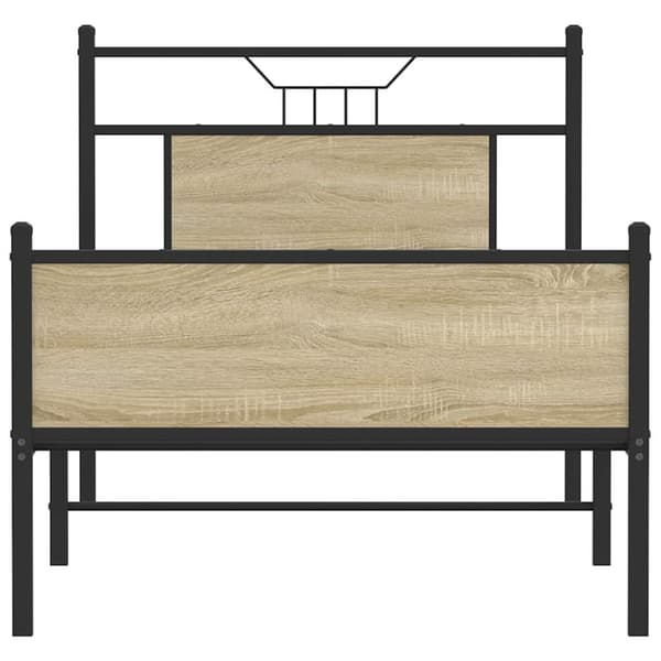 vidaXL Sängynrunko ilman patjaa Sonoma-tammi 90x200 cm tekninen puu