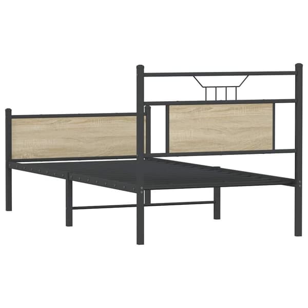 vidaXL Sängynrunko ilman patjaa Sonoma-tammi 90x200 cm tekninen puu