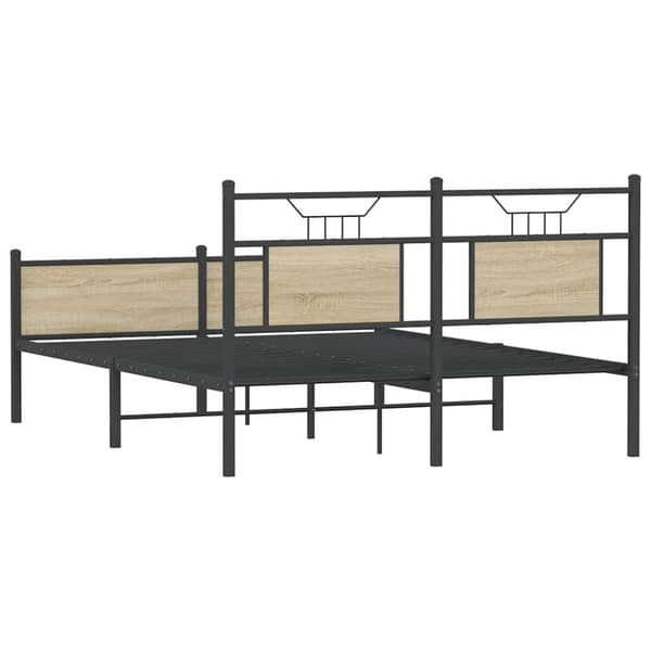 vidaXL Sengeramme uten madrass sonoma eik 140x190 cm konstruert tre