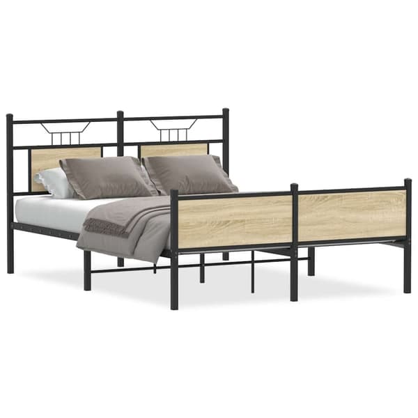 vidaXL Sengeramme uten madrass sonoma eik 140x200 cm konstruert tre
