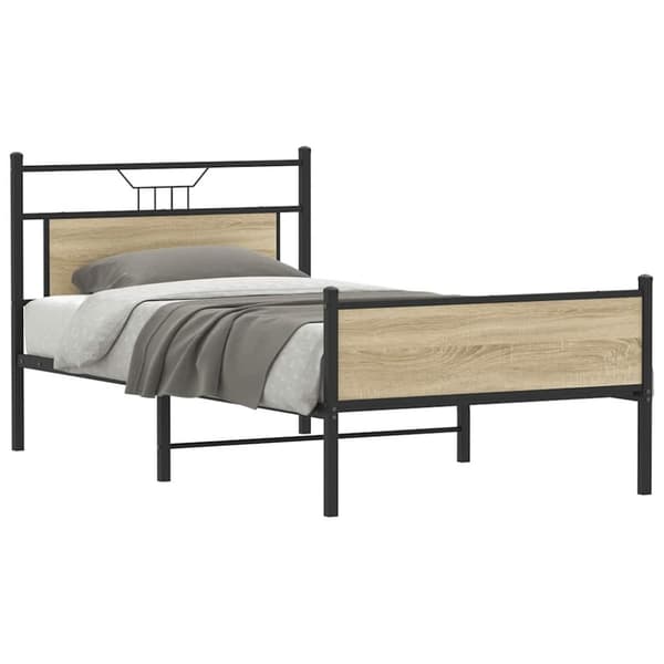 vidaXL Sengeramme uten madrass sonoma eik 100x200 cm konstruert tre