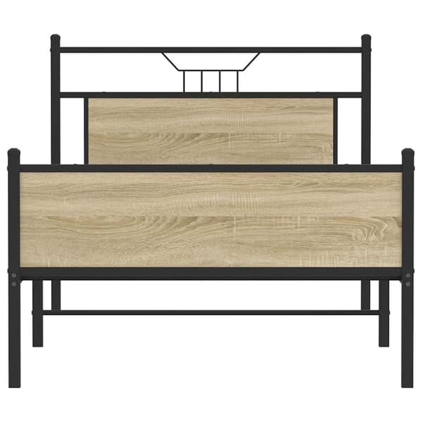 vidaXL Sängram utan madrass Sonoma ek 107x203 cm konstruerat trä