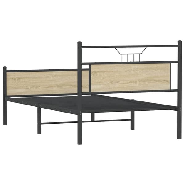 vidaXL Sängram utan madrass Sonoma ek 107x203 cm konstruerat trä