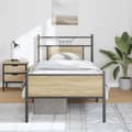 Miniatyrbilde 5 av 11: vidaXL Sengeramme uten madrass sonoma eik 75x190 cm konstruert tre