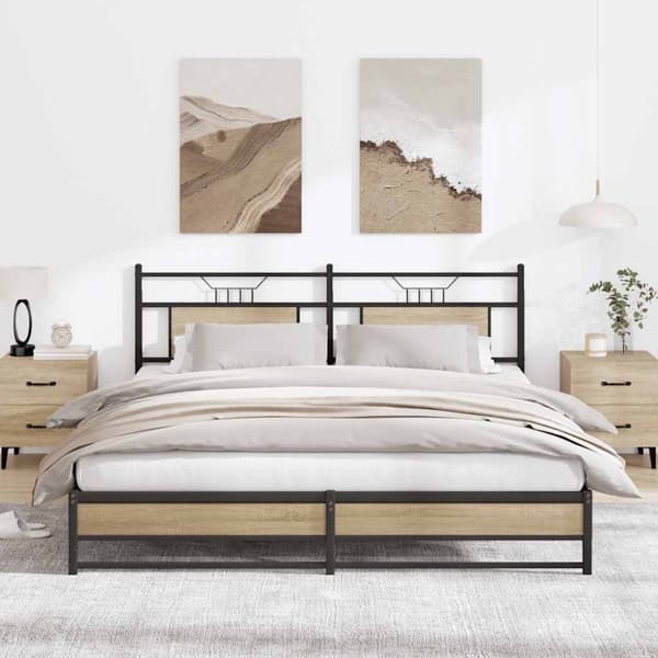 vidaXL Sengeramme uten madrass sonoma eik 160x200 cm konstruert tre