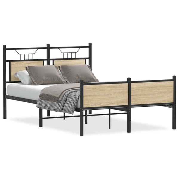 vidaXL Sengeramme uten madrass sonoma eik 120x200 cm konstruert tre