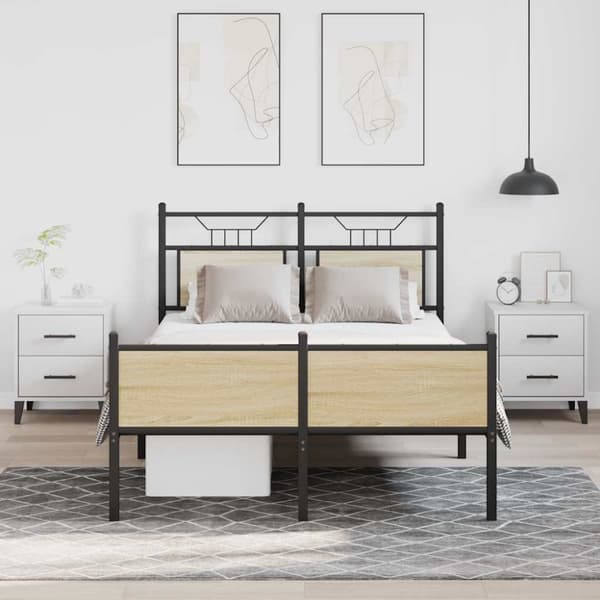 vidaXL Sengeramme uten madrass sonoma eik 120x200 cm konstruert tre
