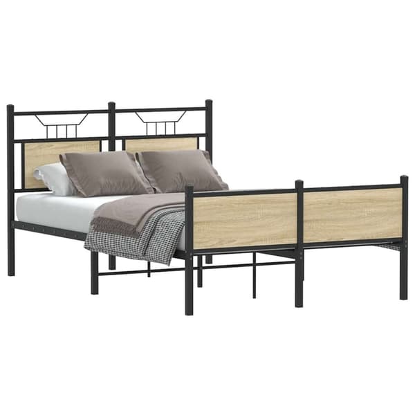 vidaXL Sengeramme uten madrass sonoma eik 120x200 cm konstruert tre