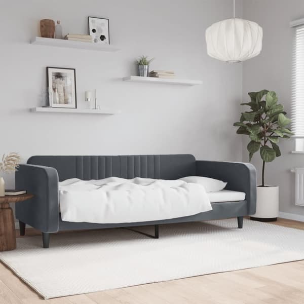 Dagbädd mörkgrå 90x190 cm sammet