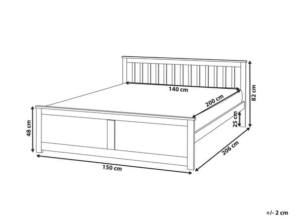Sengeramme Lyst Tre Furu Tre MDF 140 x 200 cm Minimalistisk Stil Design