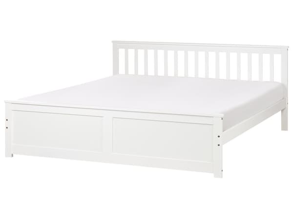 Sengeramme Hvitt Tre Furu Tre MDF 180 x 200 cm Minimalistisk Stil Design