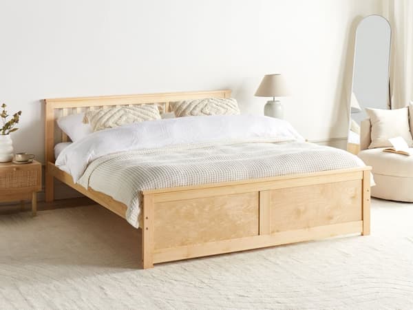 Sengeramme Lysebrun Furu Tre MDF 180 x 200 cm Minimalistisk Stil Design