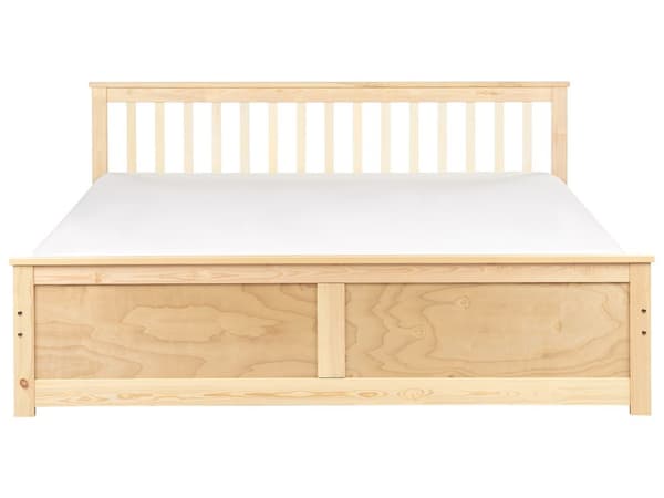 Seng Lyst Træ 180 x 200 cm Moderne Dobbeltseng med Sengegavl To Mands Lav Sengeramme Minimalistisk Design Træseng