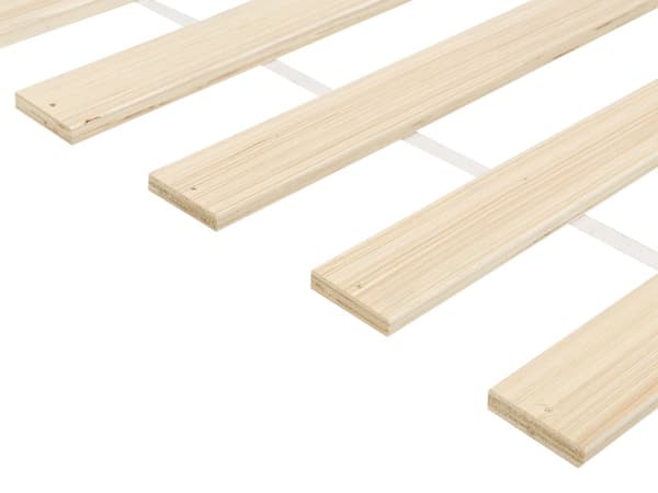 Seng Hvid Træ 160 x 200 cm Moderne Dobbeltseng med Sengegavl To Mands Lav Sengeramme Minimalistisk Design Træseng