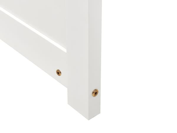 Seng Hvid Træ 160 x 200 cm Moderne Dobbeltseng med Sengegavl To Mands Lav Sengeramme Minimalistisk Design Træseng