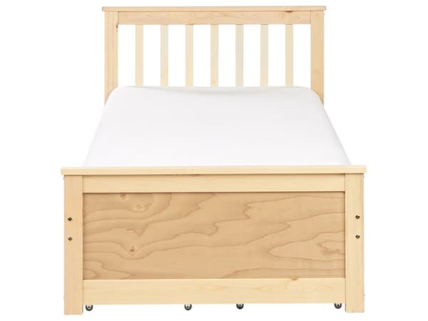 Sengeramme Lyst Tre Furu Tre MDF Oppbevaring Sett med 4 skuffer 90 x 200 cm Hodegavl Minimalistisk Stil