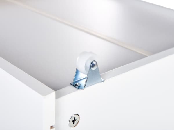 Sengeskuffer Hvid Træ 99 x 42 cm 2 stk Skuffesæt med Hjul til Seng Opbevaring Smart Dybe Rulleskuffer til Underseng Skuffer