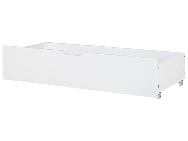 Sengeskuffer Hvid Træ 99 x 42 cm 2 stk Skuffesæt med Hjul til Seng Opbevaring Smart Dybe Rulleskuffer til Underseng Skuffer