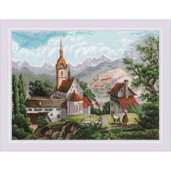 RIOLIS Abbey Shon enVert baserad på sömmen från 1800-talets kors Innehåll i, Bomull, Flerfärgad, 40 x 30 x 0,1 cm