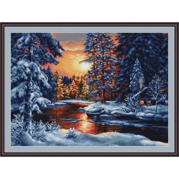 Lucas -S L Winter Dusk Counted Cross Stitch Kit 36,5 x 51 cm - B477