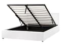 Miniatyrbilde 4 av 11: Seng Ottoman Hvit Boucle 160 x 200 cm Polstret Ramme Teddy med Sengegavl
