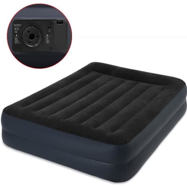 Intex uppblåsbara madrass med upphöjd kudde PVC 152 x 203 x 42 cm