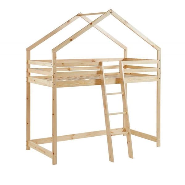 Lit cabane mezzanine Jardin des Petits Dormeurs Beige 90x190 - Laïba Kids