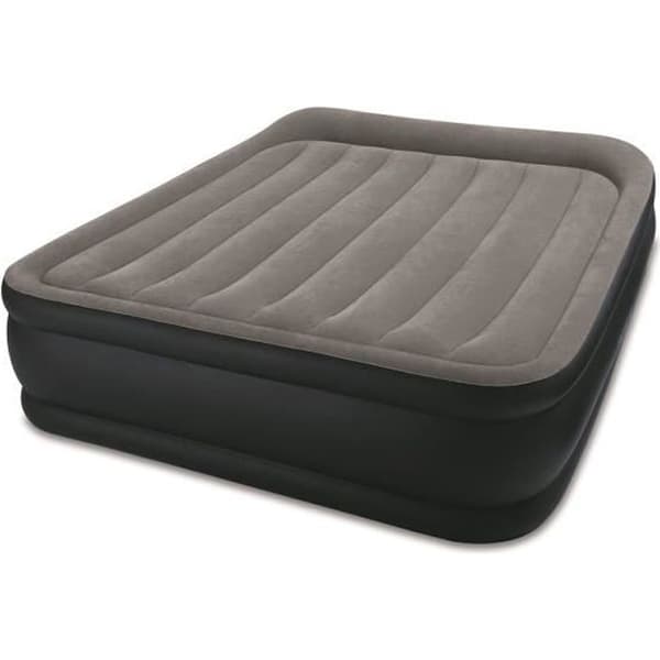 Elastisk luftmadrass för 2 personer - INTEX - Deluxe - Mjuk - Utjämnad - Grå