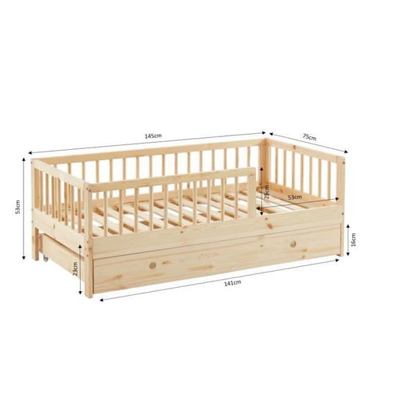 Säng barn Ark av Drömmar med låda 70x140 - Laïba Kids