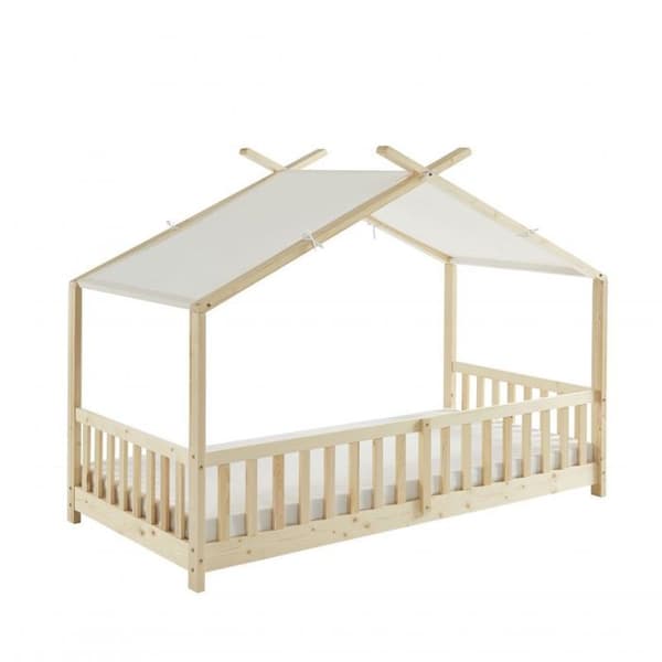 Ljus tält med barriär Drömmar om Skogen 90x190 - Laïba Kids