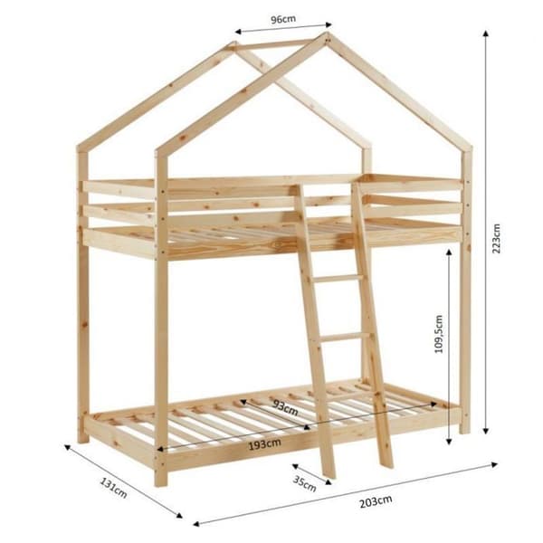Lit våningssäng Château des Anges Beige 90x190 Laïba Kids