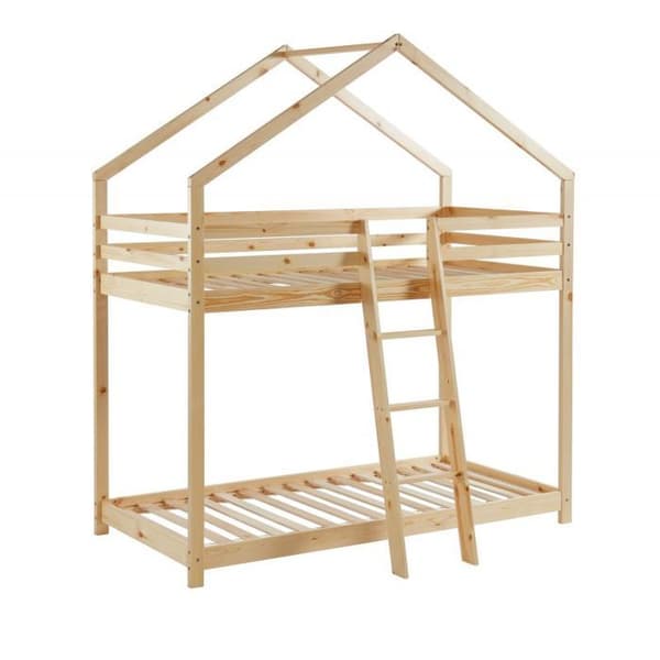 Lit våningssäng Château des Anges Beige 90x190 Laïba Kids
