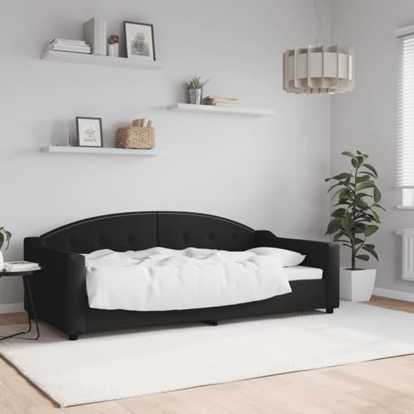 Dagbädd svart 90x190 cm tyg
