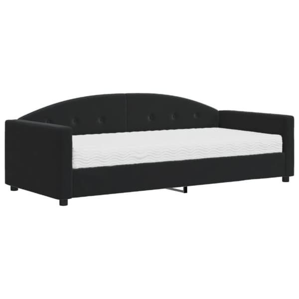 Dagbädd med madrass svart 90x190 cm sammet