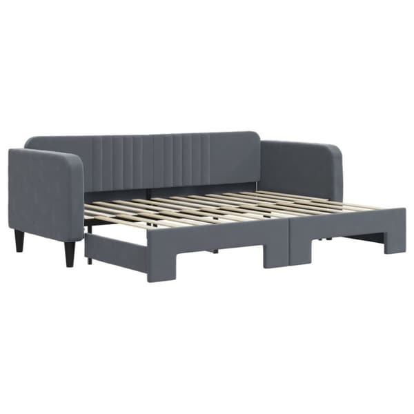Dagbädd utdragbar mörkgrå 80x200 cm sammet