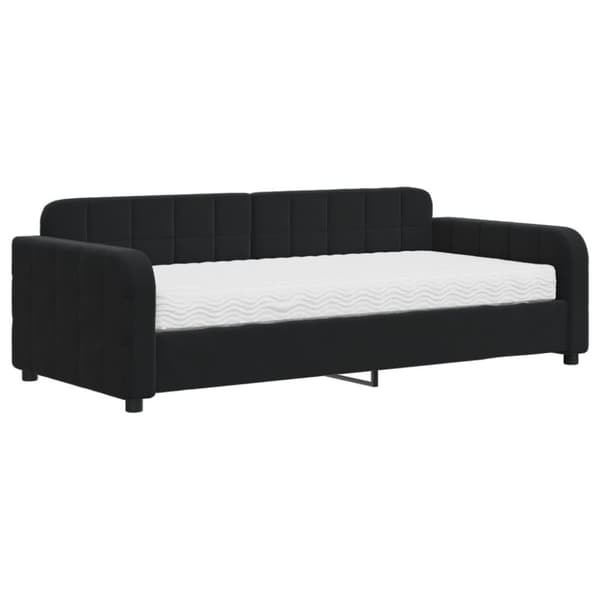 Dagbädd med madrass svart 90x190 cm sammet